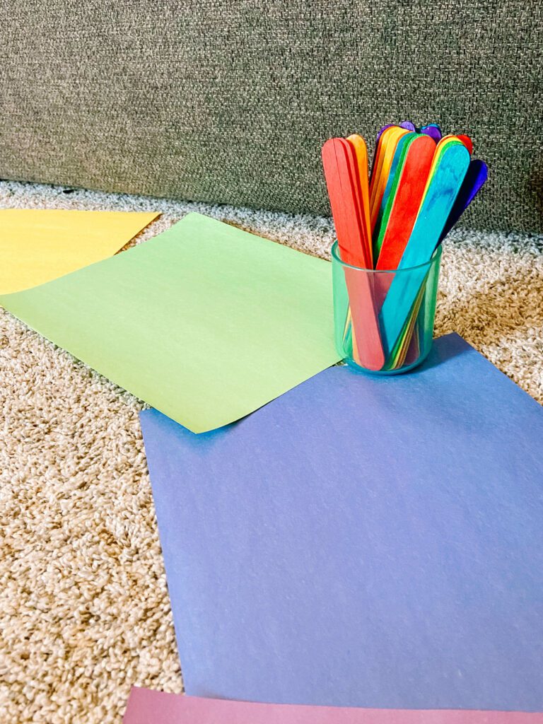 Rainbow Popsicle Sticks - Simple Budget-Friendly Toddler St. Patrick's Day Activities