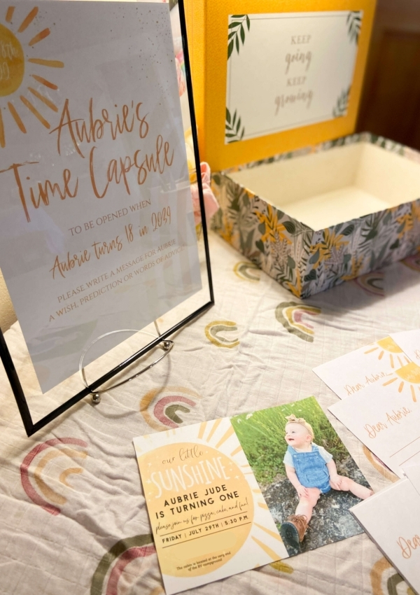 time capsule for sunshine birthday party