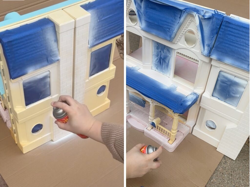 Painting the 1993 Loving Family Dream Folding Dollhouse